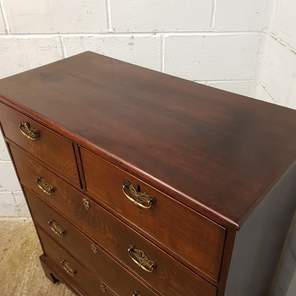 ANTIQUE 18TH CENTURY PERIOD COUNTRY OAK CHEST OF DRAWERS C1780 View V