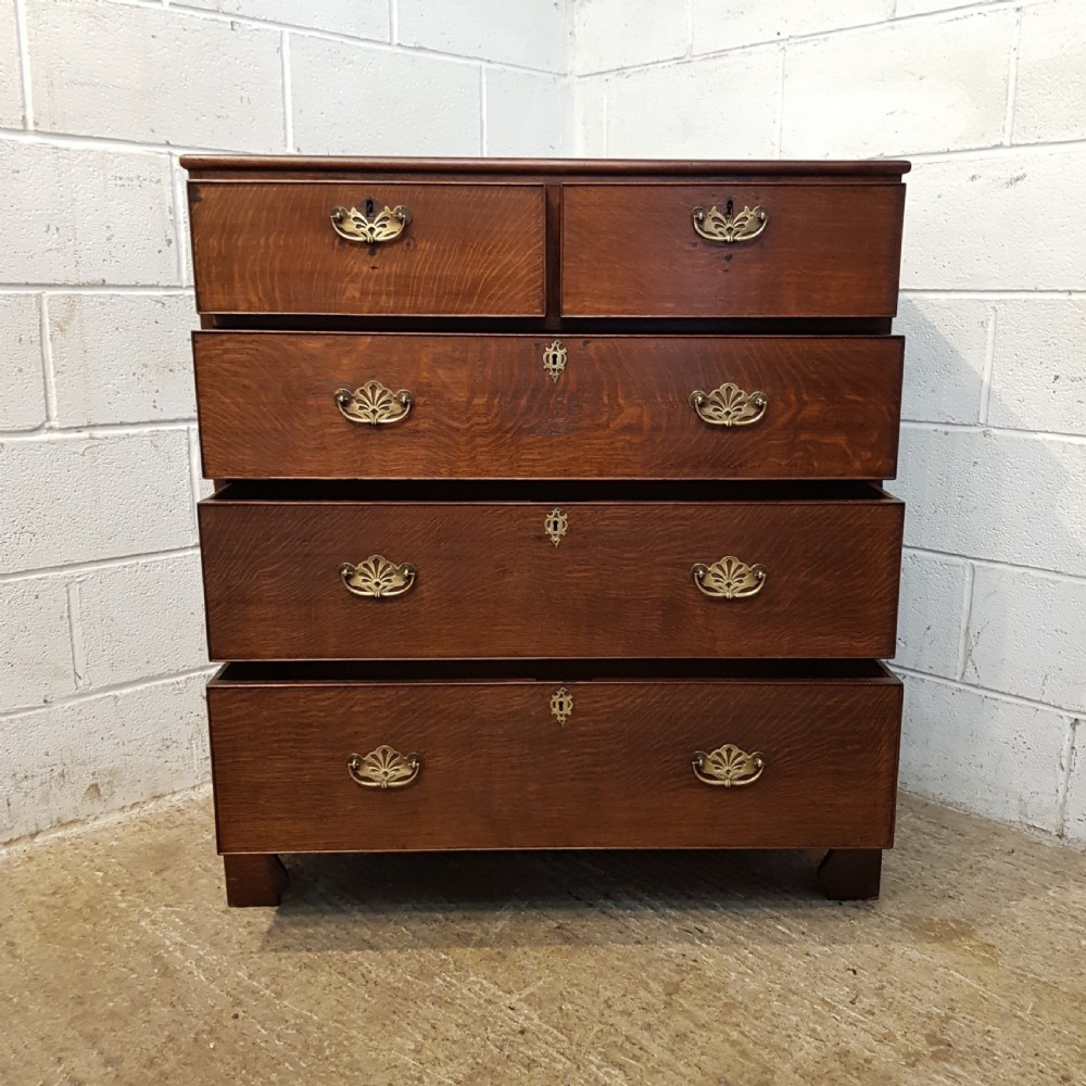 ANTIQUE 18TH CENTURY PERIOD COUNTRY OAK CHEST OF DRAWERS C1780 View VI