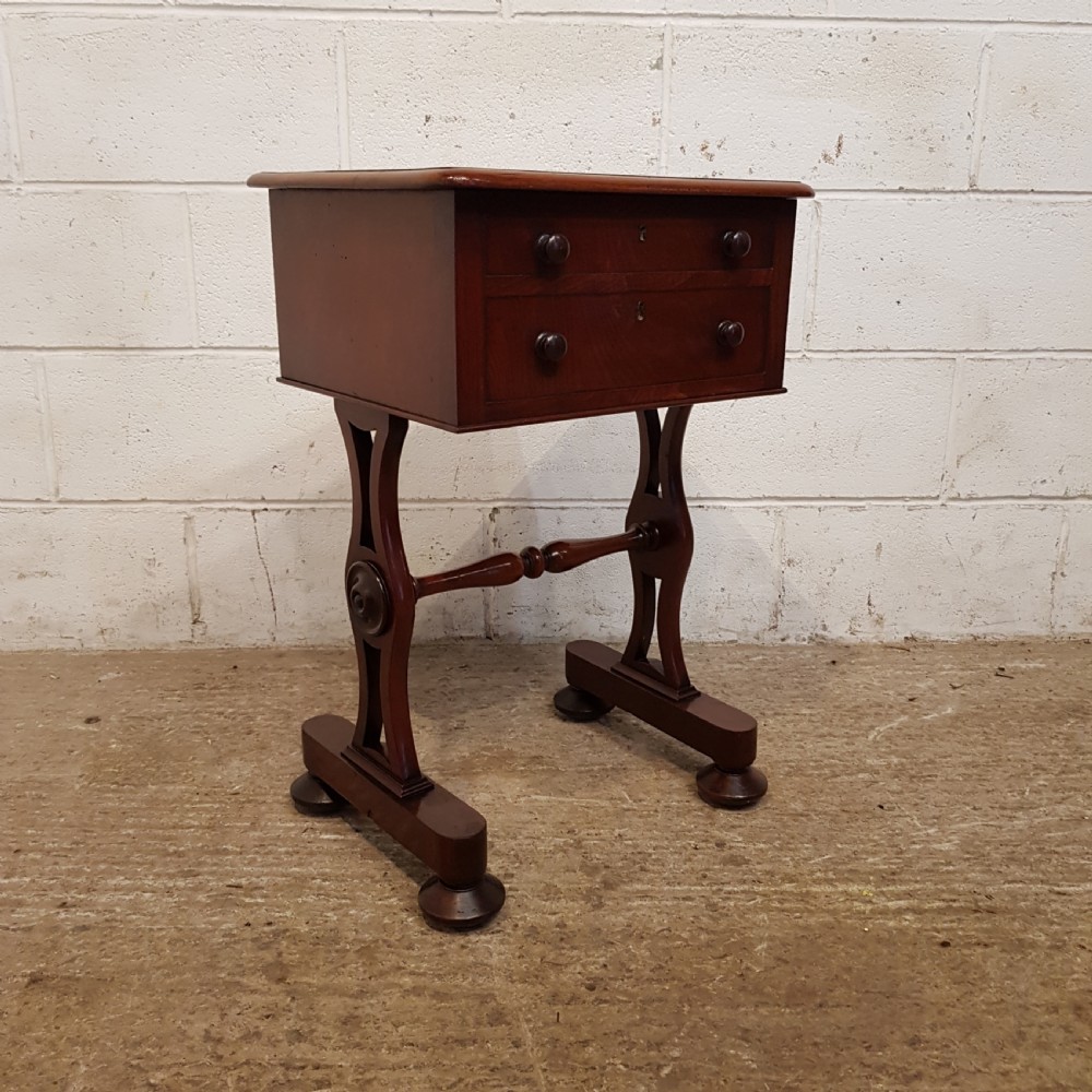 ANTIQUE VICTORIAN MAHOGANY SIDE WORK TABLE C1880 View V