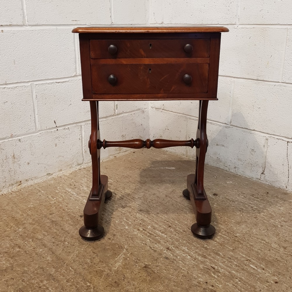ANTIQUE VICTORIAN MAHOGANY SIDE WORK TABLE C1880 View VII