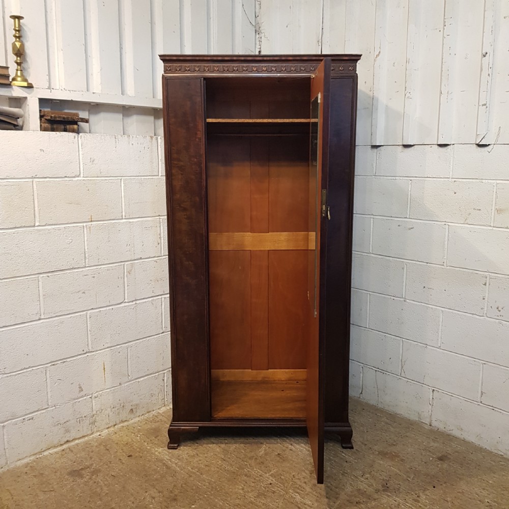 ANTIQUE WARING & GILLOWS SINGLE. MAHOGANY WARDROBE C1920 View II