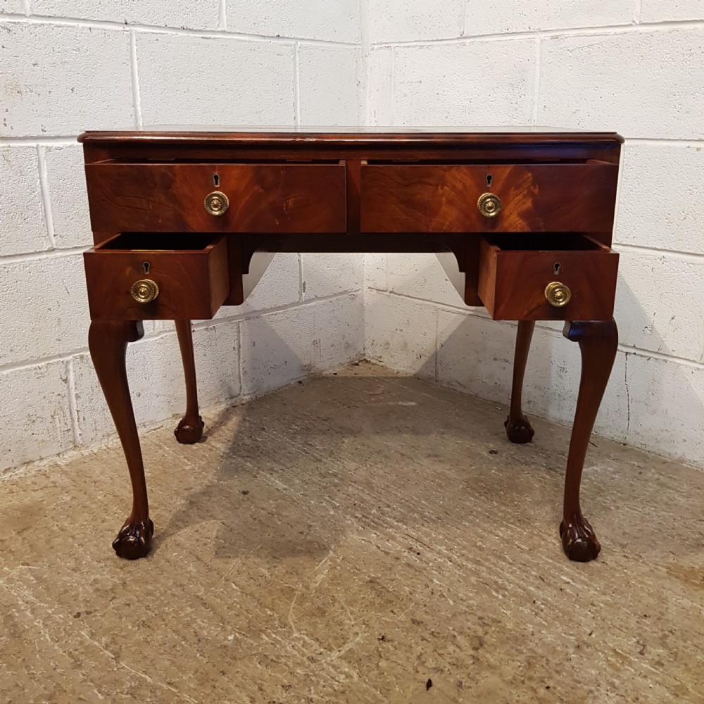 ANTIQUE FLAMED MAHOGANY LOWBOY DESK C1920 View III