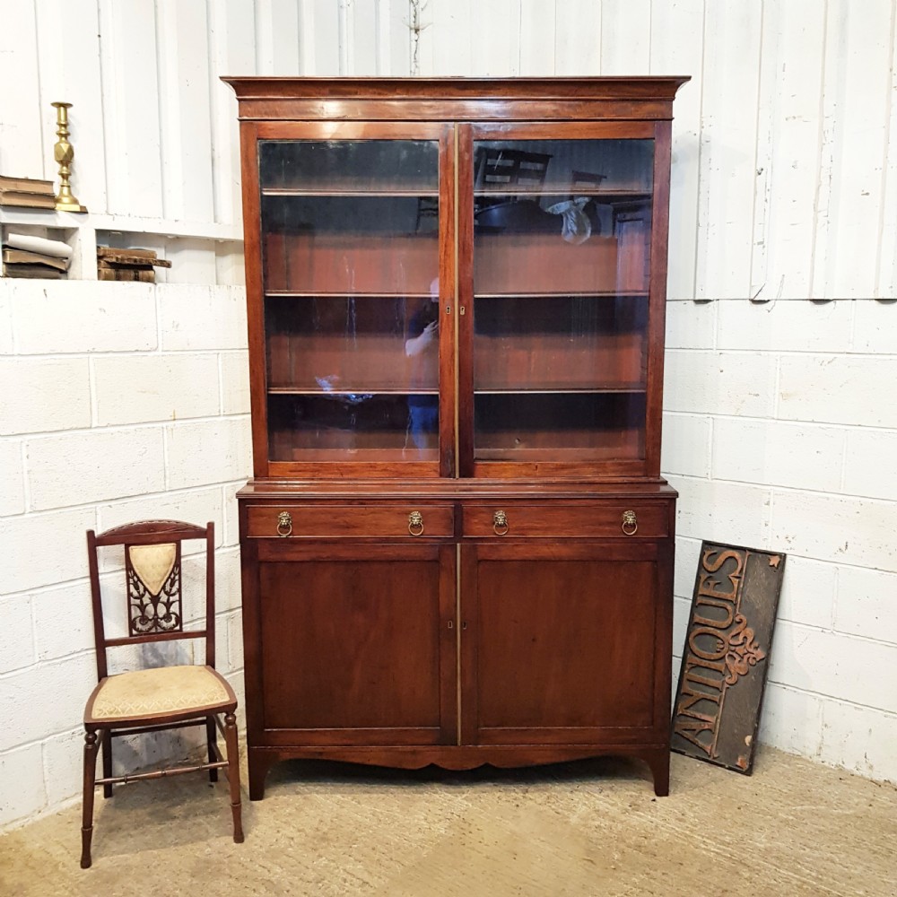 ANTIQUE REGENCY MAHOGANY LIBRARY BOOKCASE C1820