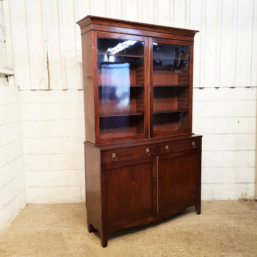 ANTIQUE REGENCY MAHOGANY LIBRARY BOOKCASE C1820 View V