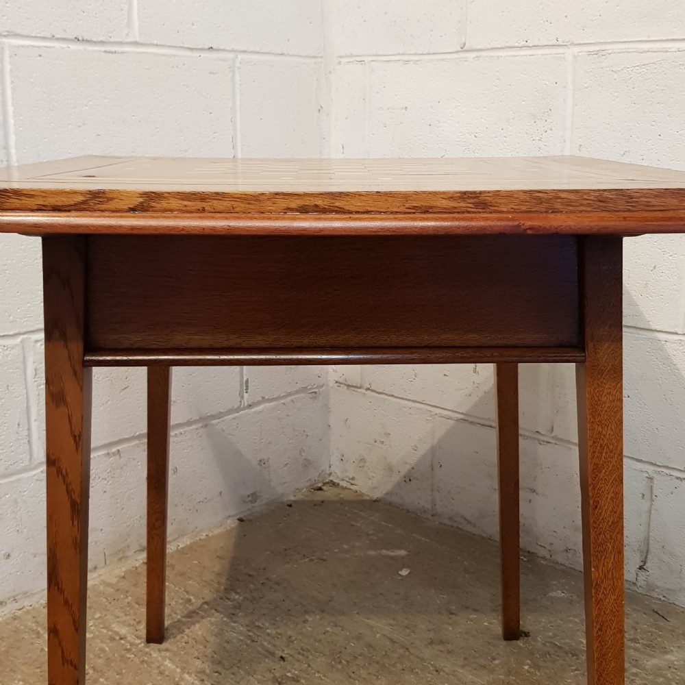 ANTIQUE ARTS & CRAFTS INLAID GAMES TABLE C1900 View X