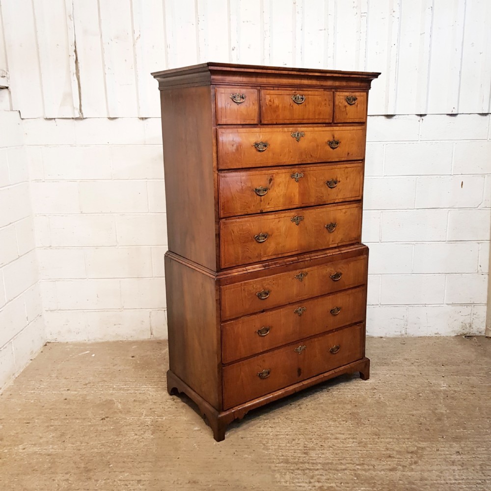 ANTIQUE 18TH CENTURY WALNUT CHEST ON CHEST OF DRAWERS C1780 View VI