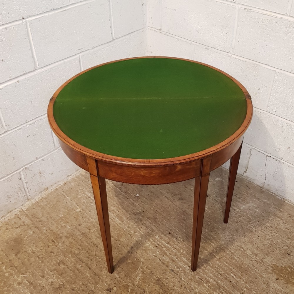 ANTIQUE REGENCY SATINWOOD FOLD OVER. ARD TABLE C1820 View II