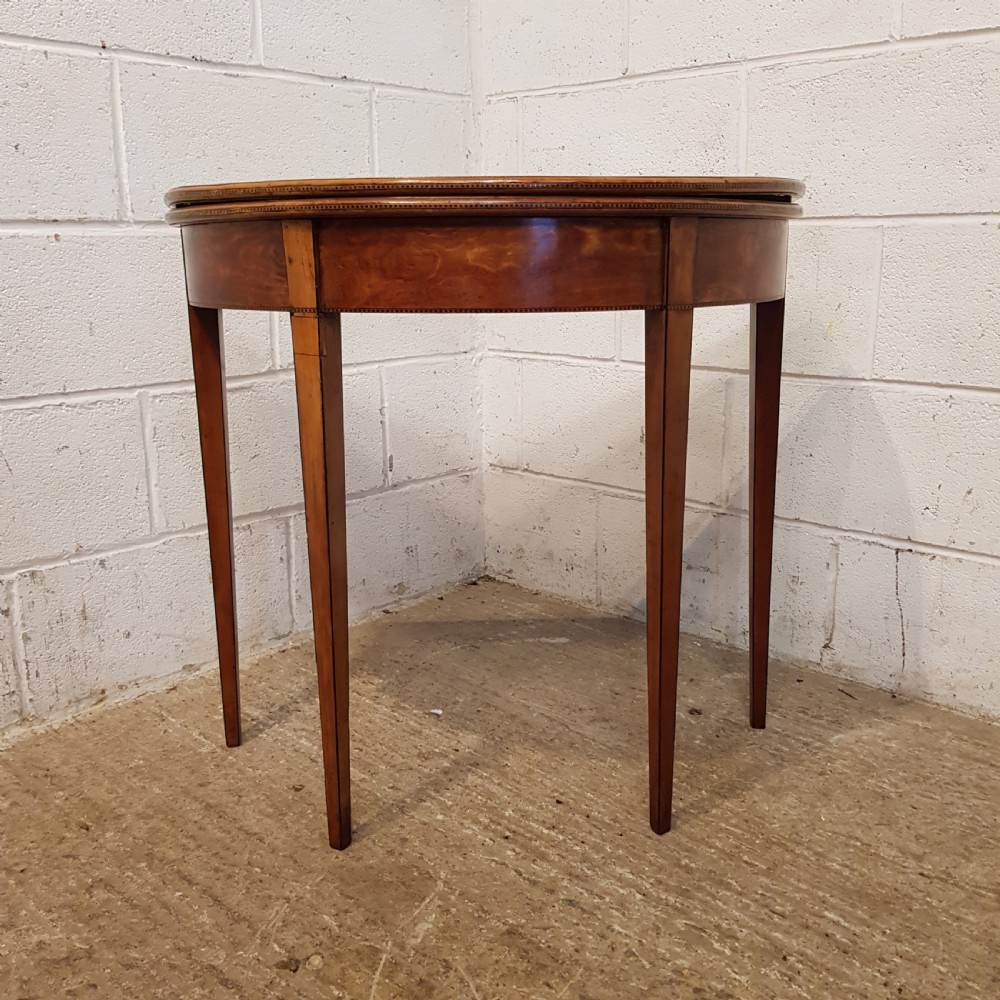 ANTIQUE REGENCY SATINWOOD FOLD OVER. ARD TABLE C1820 View V