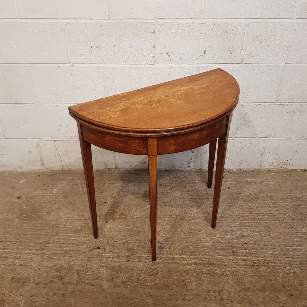 ANTIQUE REGENCY SATINWOOD FOLD OVER. ARD TABLE C1820 View VI