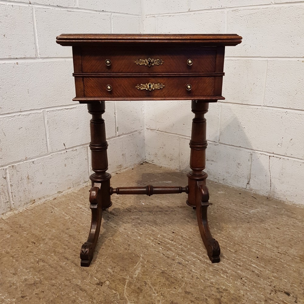 ANTIQUE 19TH CENTURY FRENCH PARQUETRY & INLAID FOLD OVER GAMES SIDE TABLE C1880 View IX