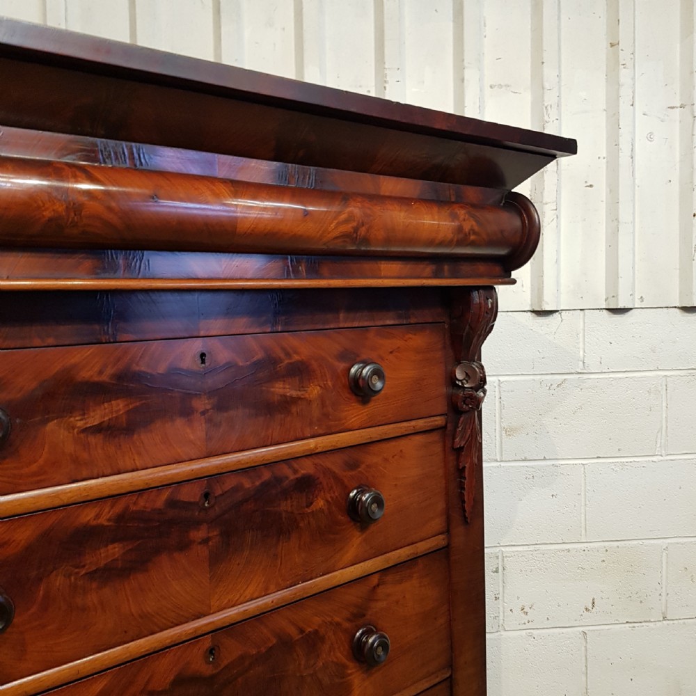 ANTIQUE VICTORIAN TALL MAHOGANY SCOTCH CHEST OF DRAWERS C1860 View VI