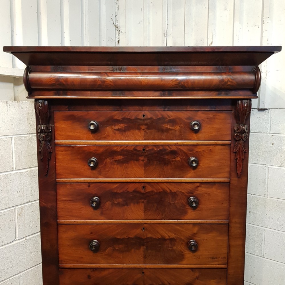 ANTIQUE VICTORIAN TALL MAHOGANY SCOTCH CHEST OF DRAWERS C1860 View VII