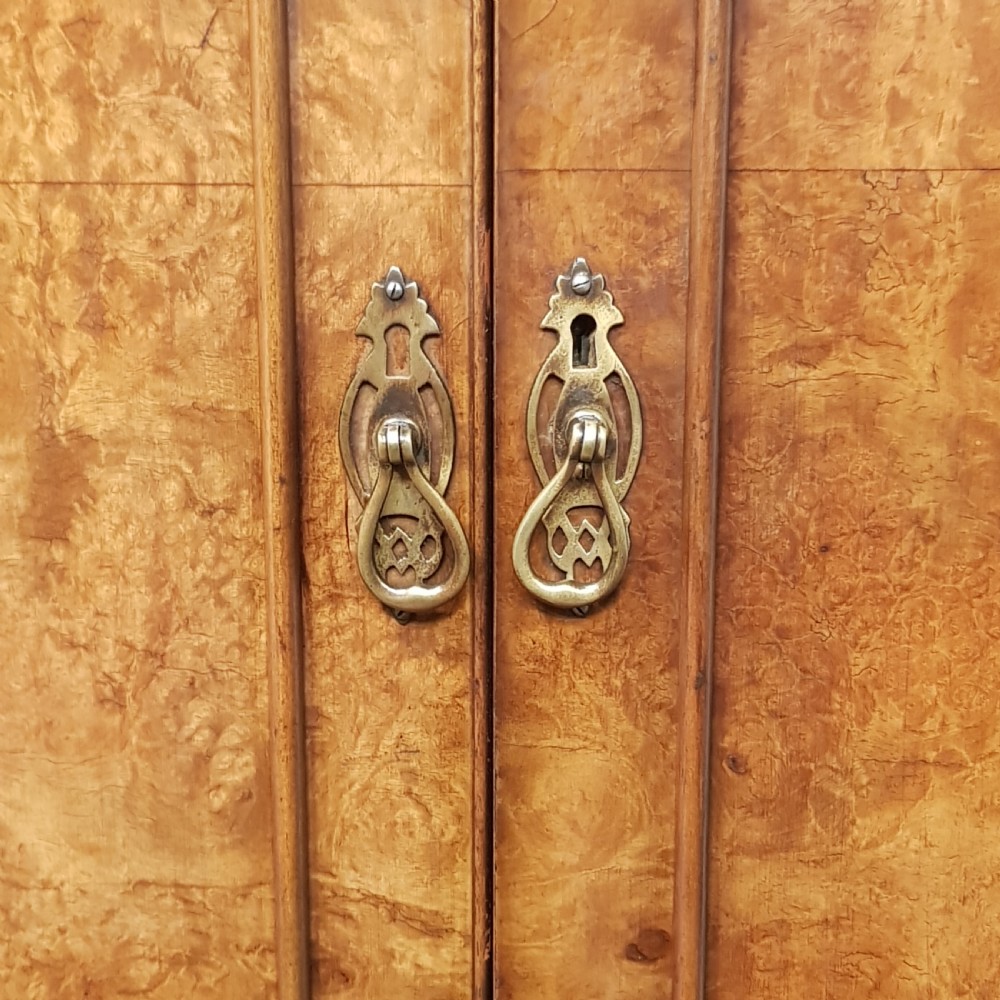 ANTIQUE BURR WALNUT DOUBLE WARDROBE C1920 View IV