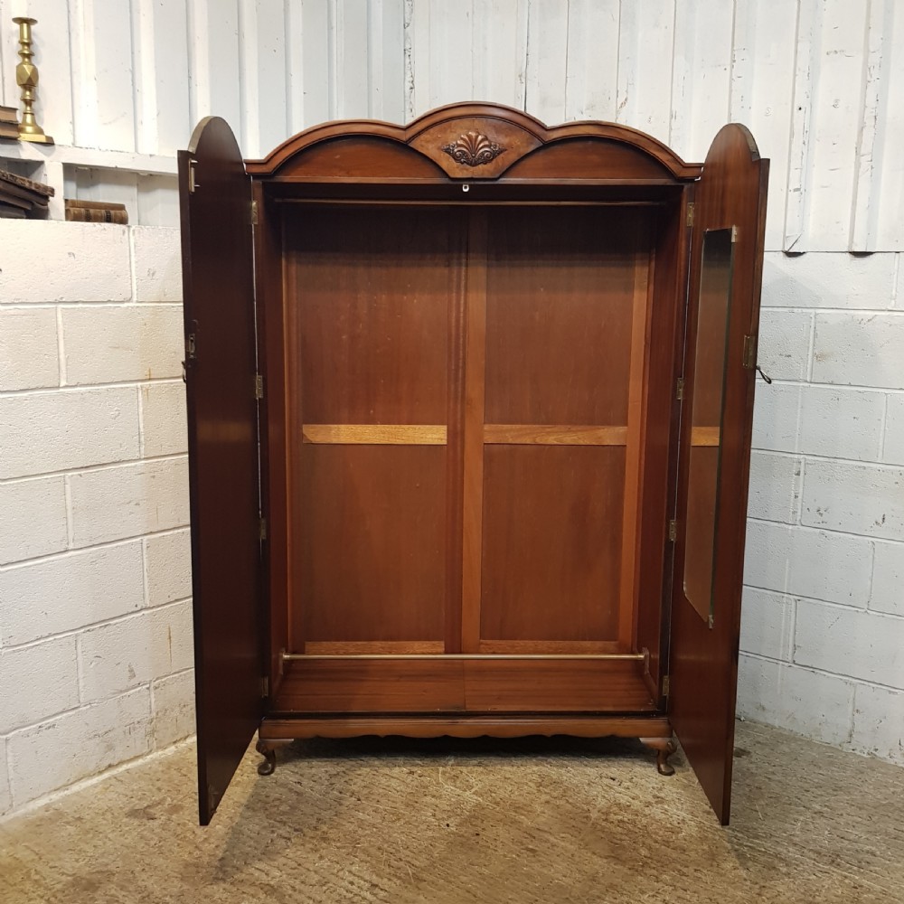ANTIQUE BURR WALNUT DOUBLE WARDROBE C1920 View VII