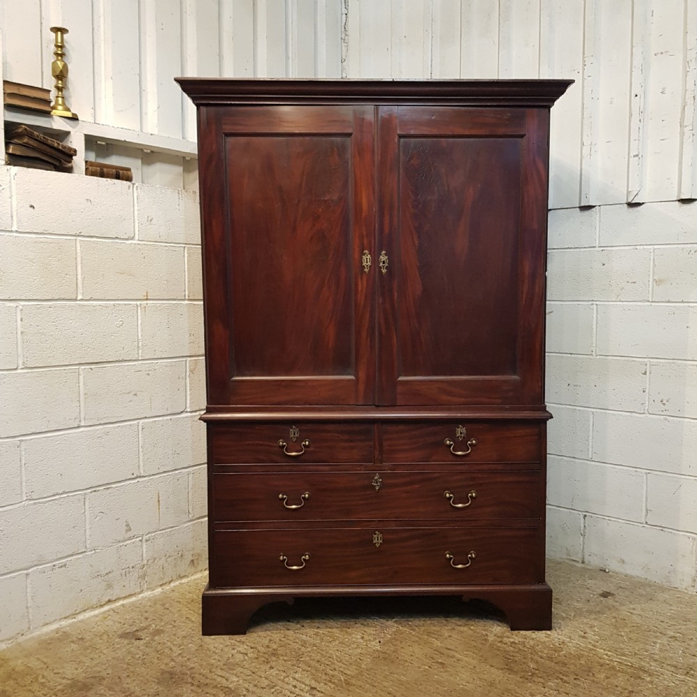 ANTIQUE REGENCY CUBAN MAHOGANY CLOTHES PRESS C1820 View IX