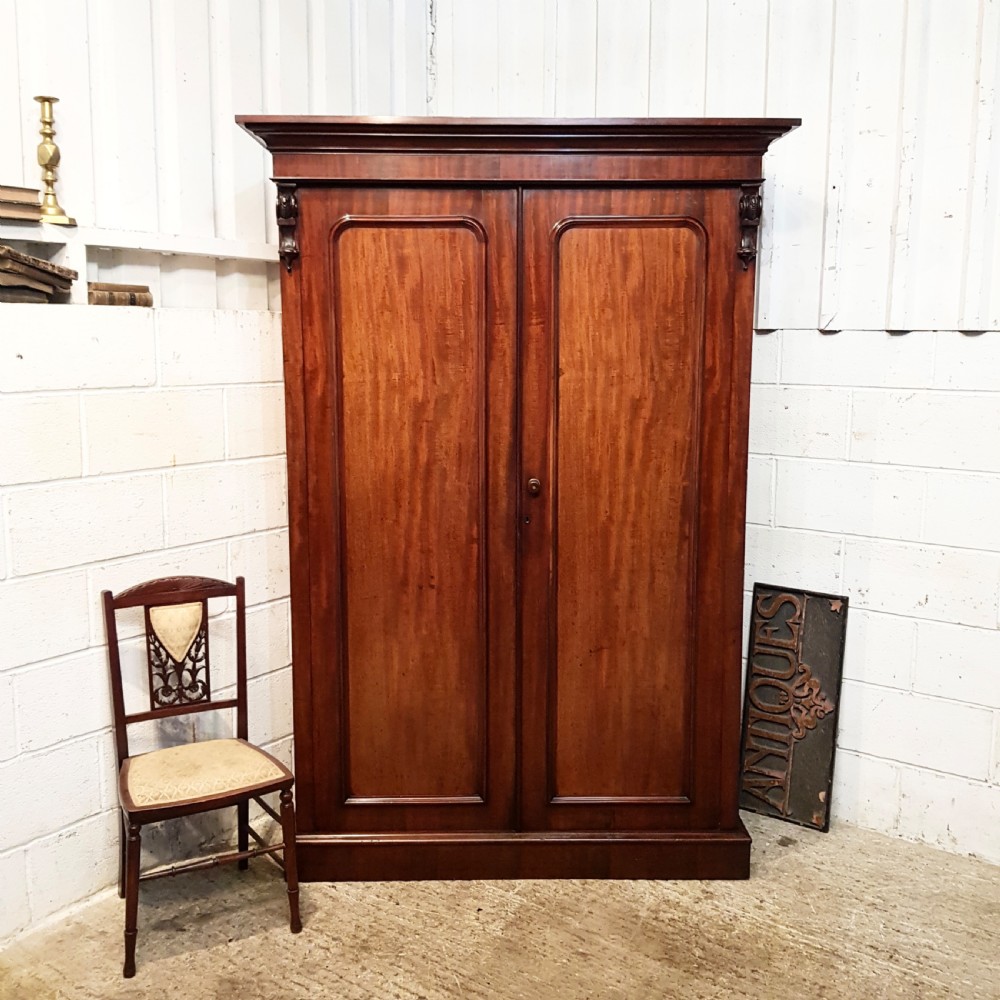ANTIQUE.VICTORIAN MAHOGANY DOUBLE WARDROBE C1870