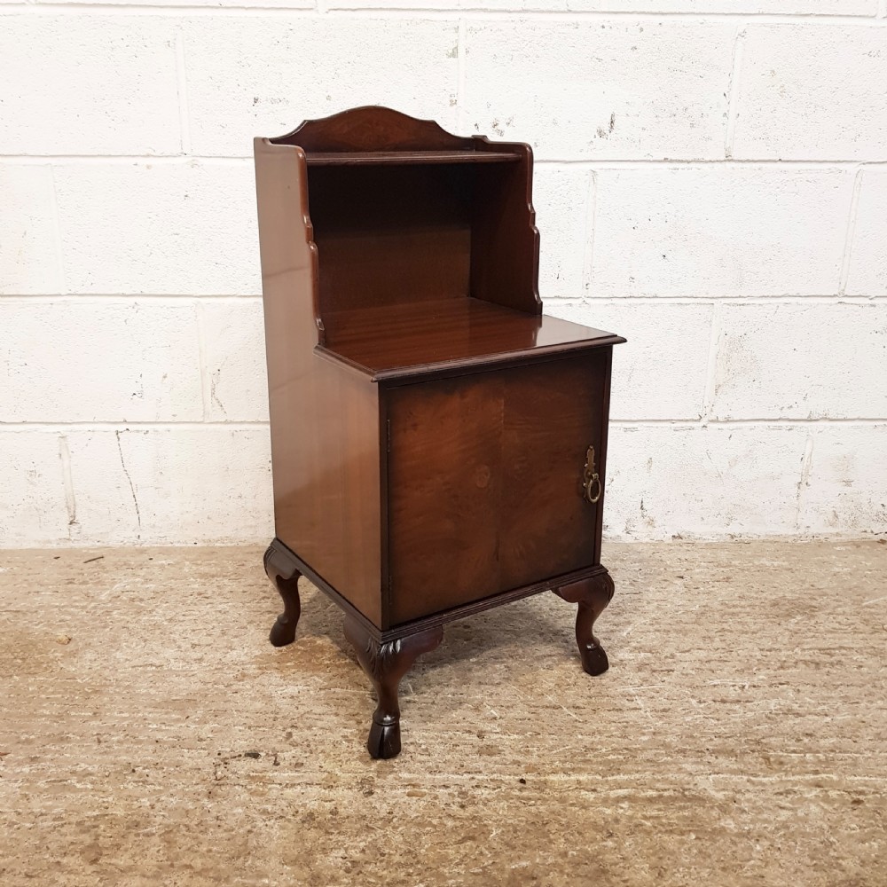 ANTIQUE PAIR WALNUT BEDSIDE CABINETS C1920 View II