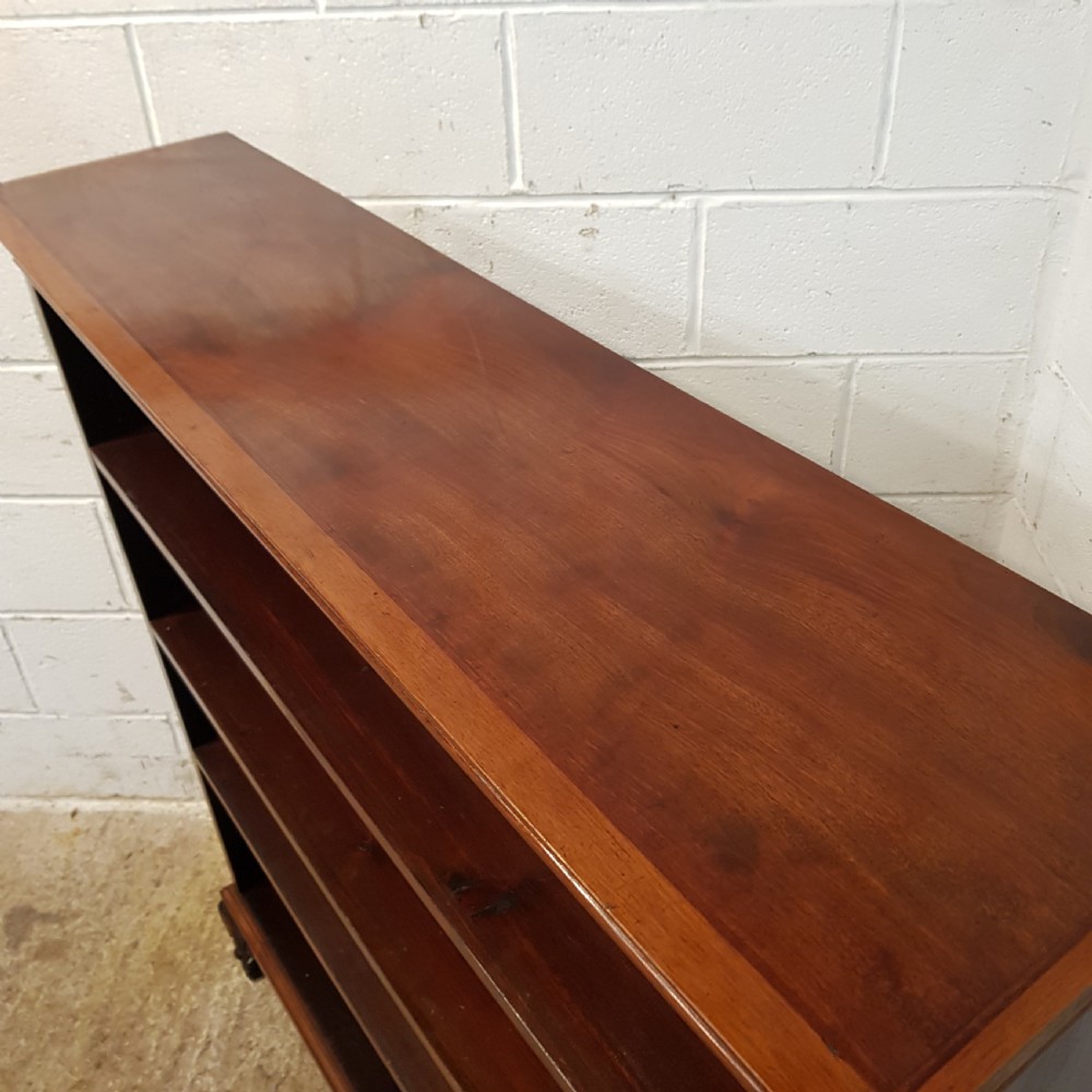 ANTIQUE EDWARDIAN MAHOGANY OPEN BOOKCASE C1900 View II