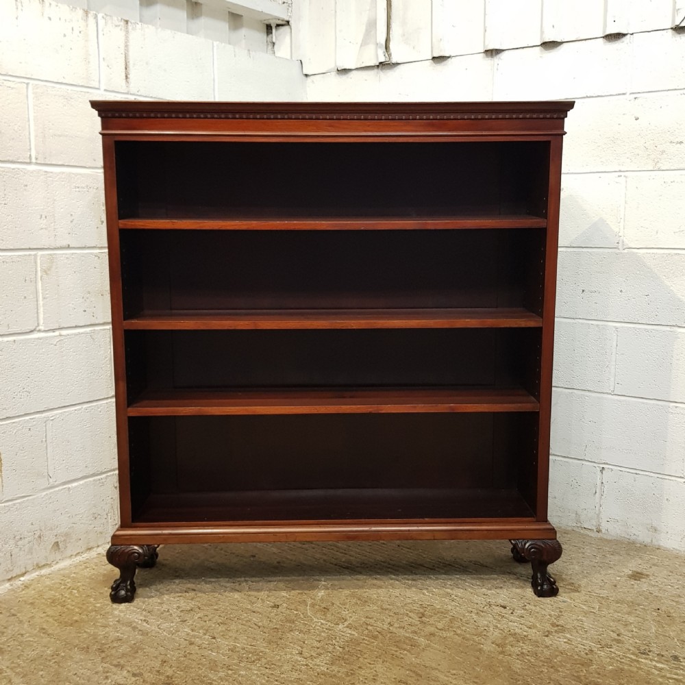 ANTIQUE EDWARDIAN MAHOGANY OPEN BOOKCASE C1900 View VI