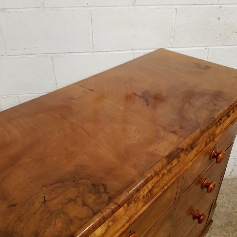 ANTIQUE VICTORIAN BURR WALNUT SCOTCH  CHEST OF DRAWERS C1880 View V