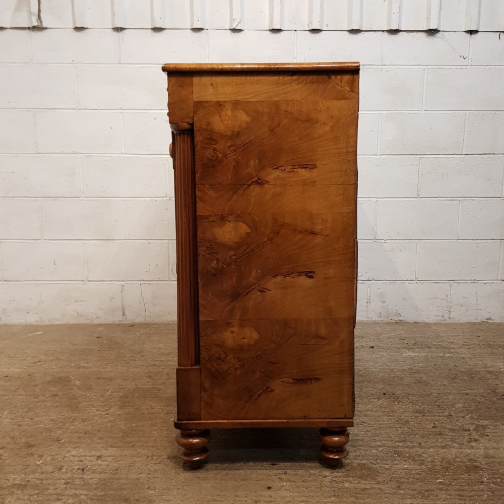 ANTIQUE VICTORIAN BURR WALNUT SCOTCH  CHEST OF DRAWERS C1880 View VII