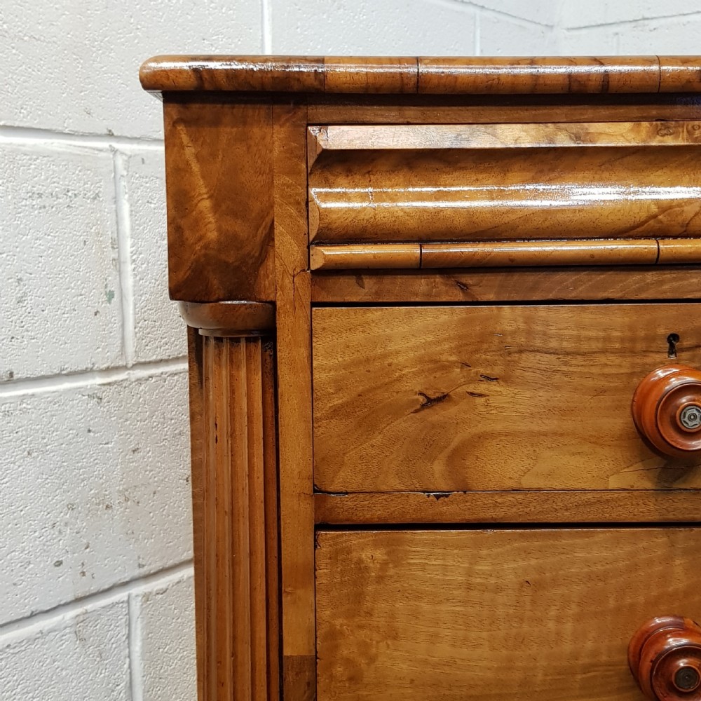 ANTIQUE VICTORIAN BURR WALNUT SCOTCH  CHEST OF DRAWERS C1880 View VIII