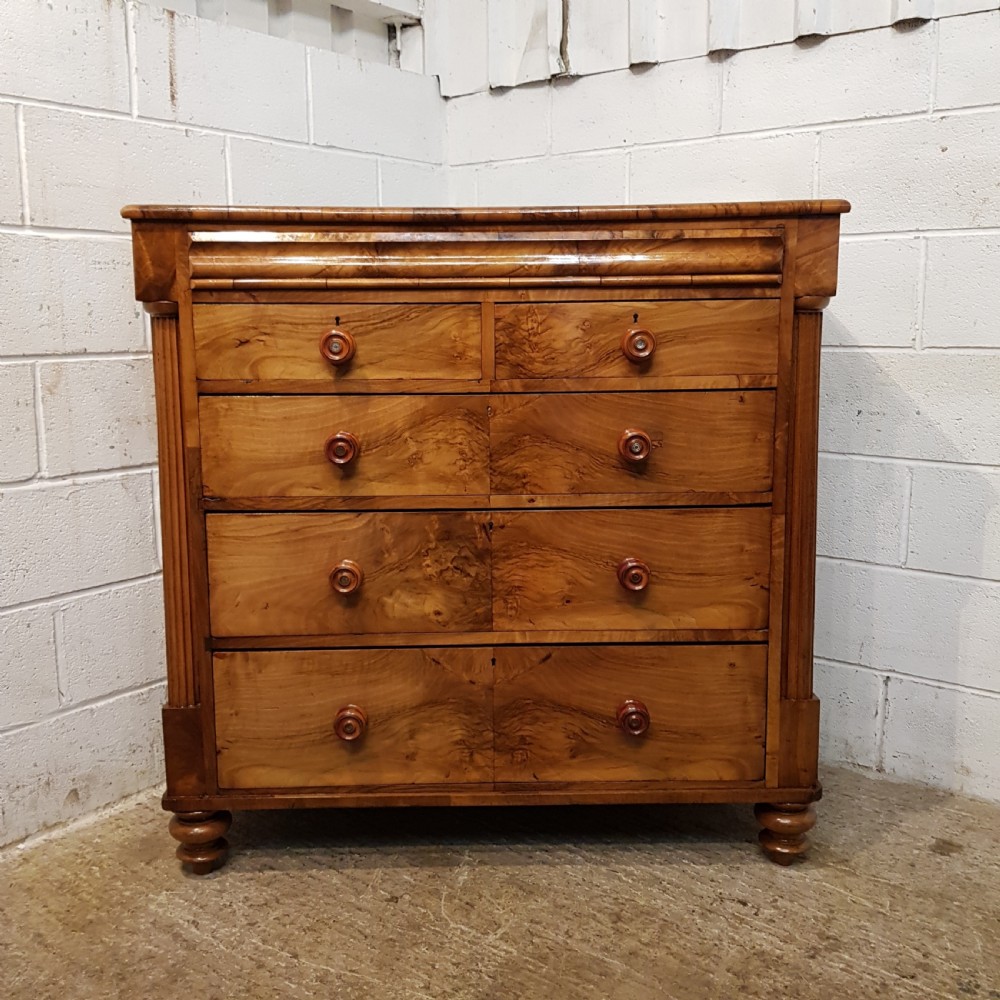 ANTIQUE VICTORIAN BURR WALNUT SCOTCH  CHEST OF DRAWERS C1880 View X