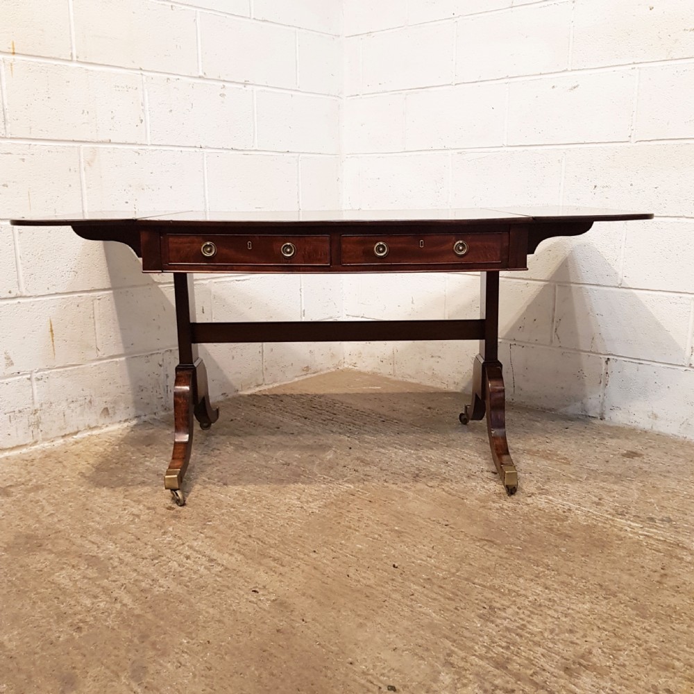 ANTIQUE REGENCY MAHOGANY DROP LEAF SOFA TABLE C1820 View II