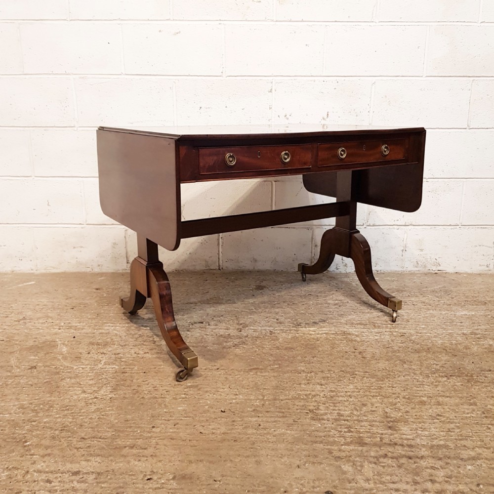 ANTIQUE REGENCY MAHOGANY DROP LEAF SOFA TABLE C1820 View III