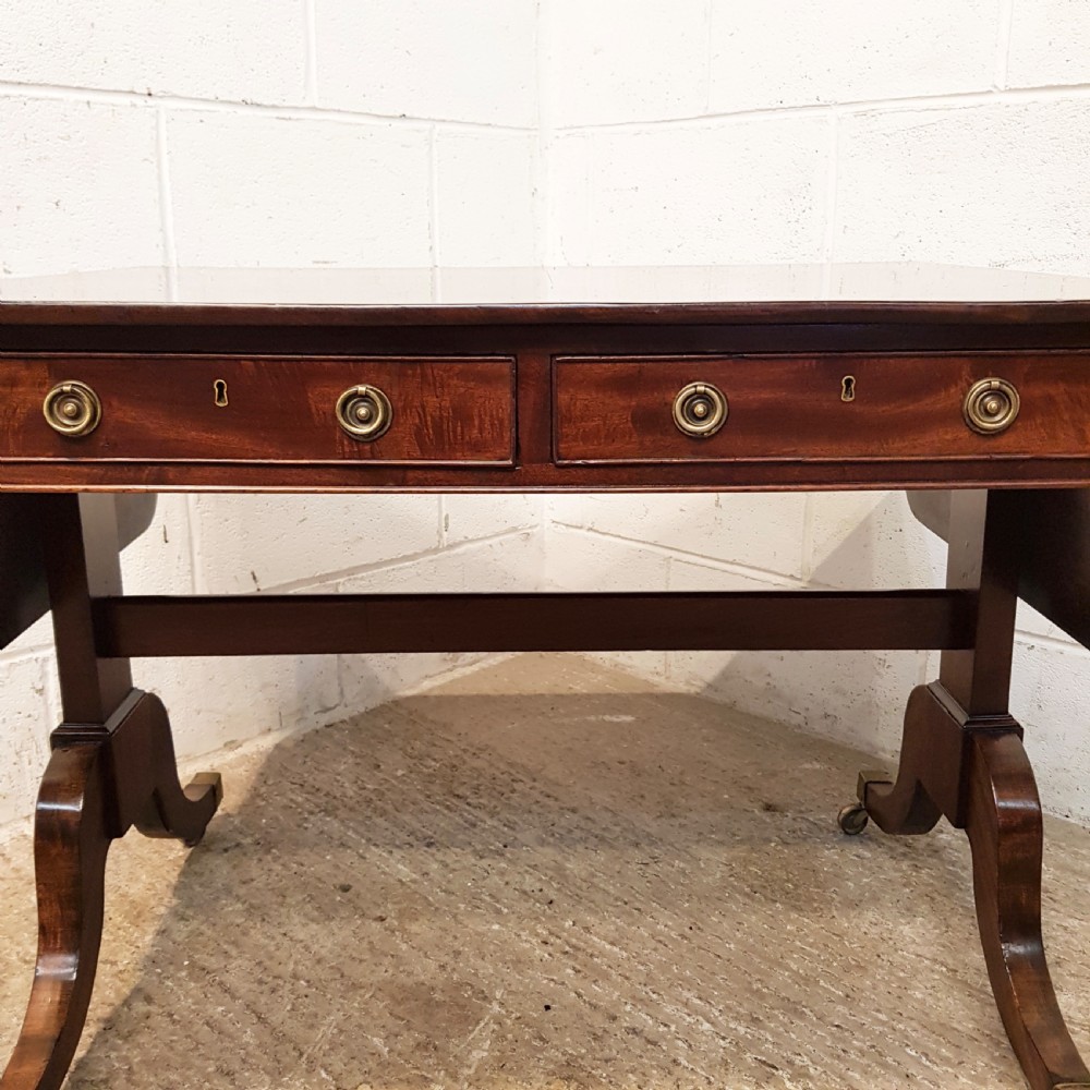 ANTIQUE REGENCY MAHOGANY DROP LEAF SOFA TABLE C1820 View IV