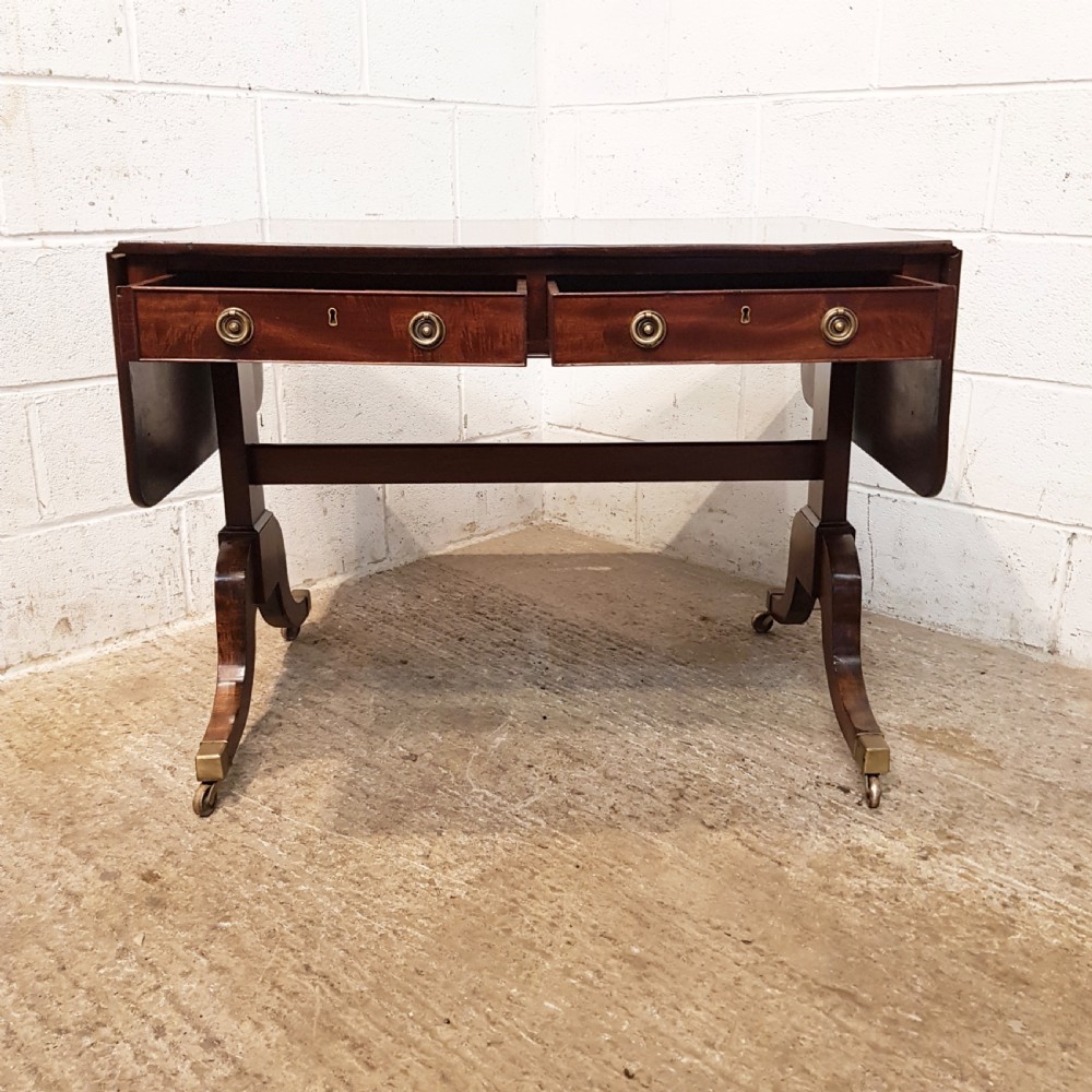 ANTIQUE REGENCY MAHOGANY DROP LEAF SOFA TABLE C1820 View VIII
