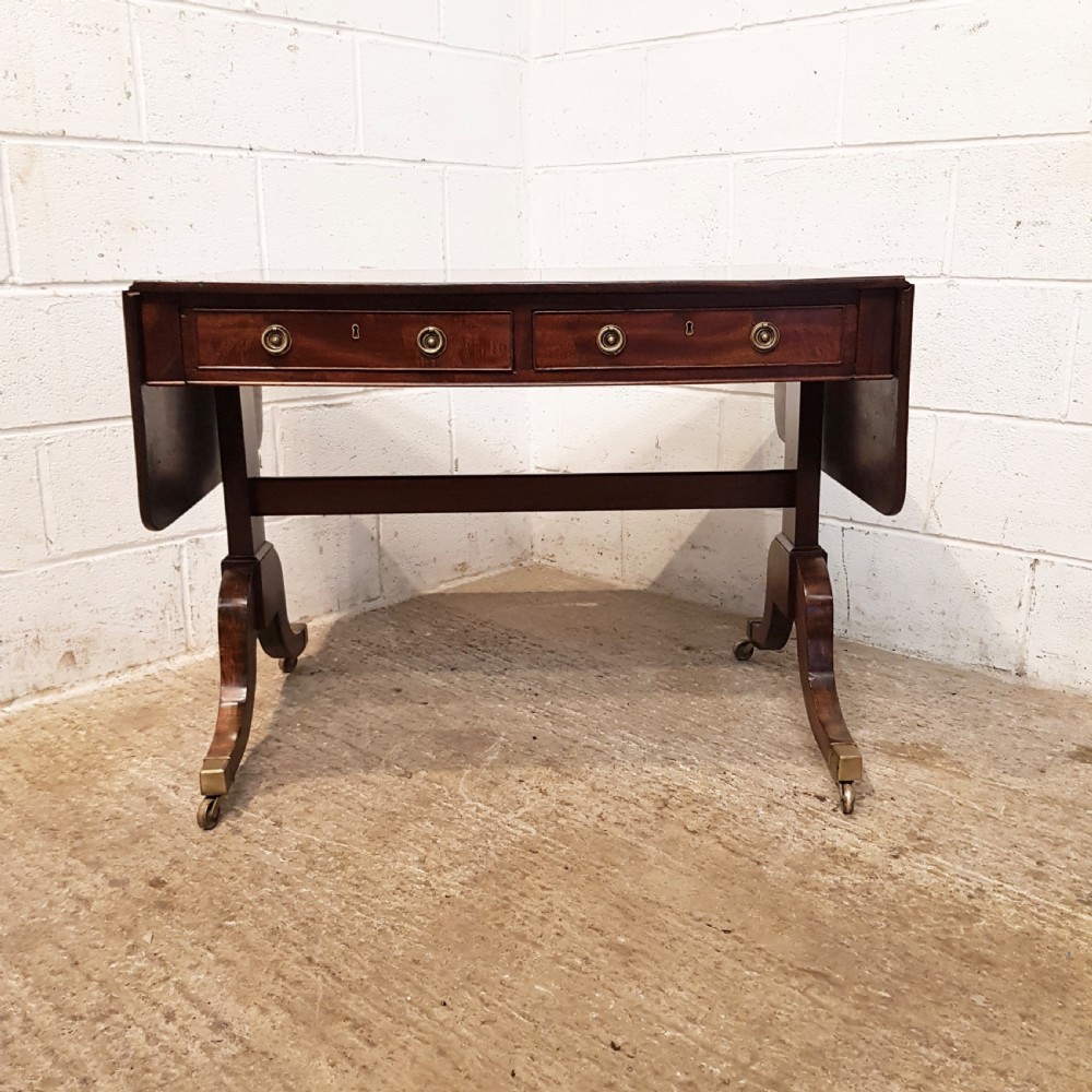 ANTIQUE REGENCY MAHOGANY DROP LEAF SOFA TABLE C1820 View X