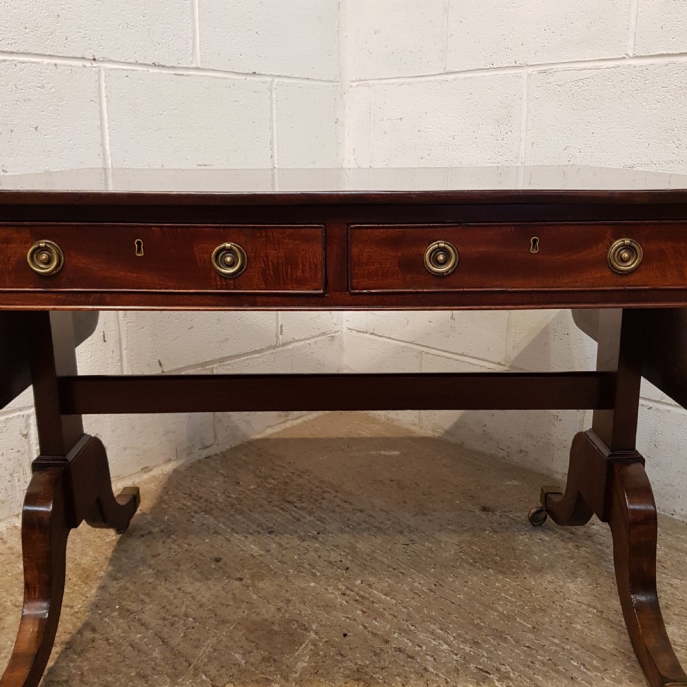 ANTIQUE REGENCY MAHOGANY DROP LEAF SOFA TABLE C1820 View XI