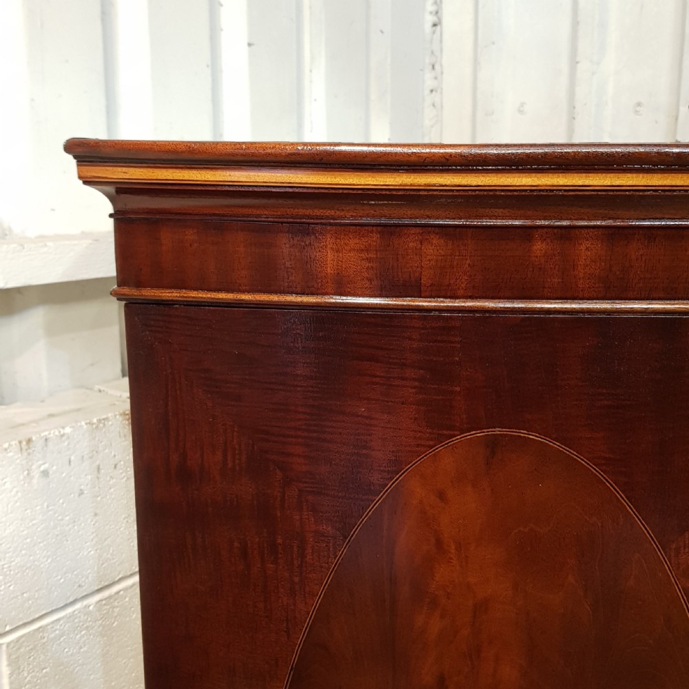 ANTIQUE LATE VICTORIAN BOW FROT MAHOGANY CLOTHES PRESS C1890 View VII