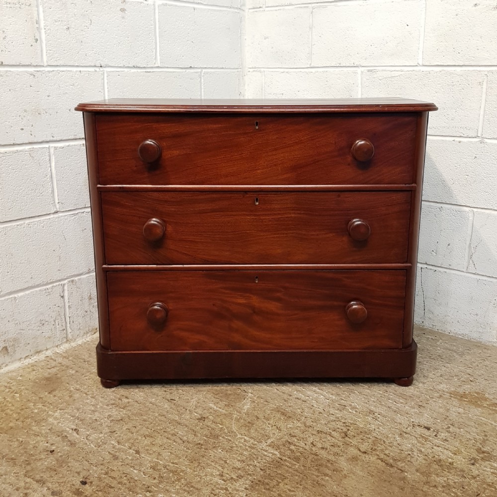 ANTIQUE VICTORIAN SMALL MAHOGANY CHEST LF DRAWERS C1880 View IV