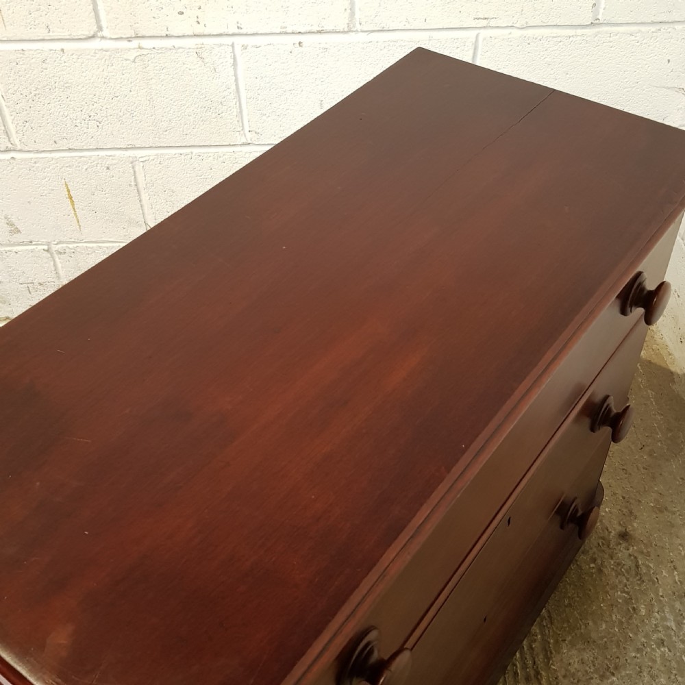 ANTIQUE VICTORIAN SMALL MAHOGANY CHEST LF DRAWERS C1880 View VI