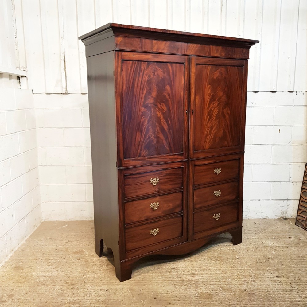 ANTIQUE REGENCY MAHOGANY CAMPAIGN WARDROBE C1820 View IV