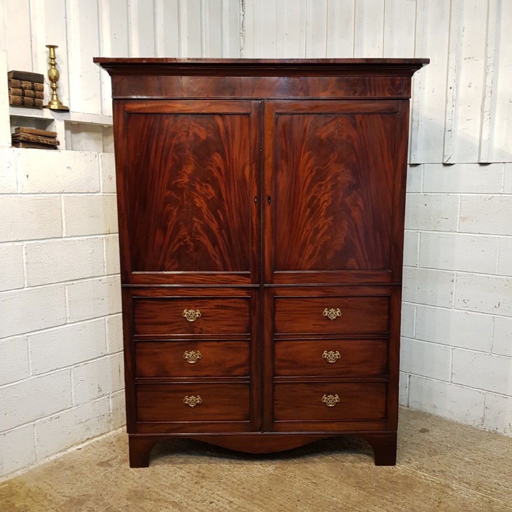 ANTIQUE REGENCY MAHOGANY CAMPAIGN WARDROBE C1820 View VIII