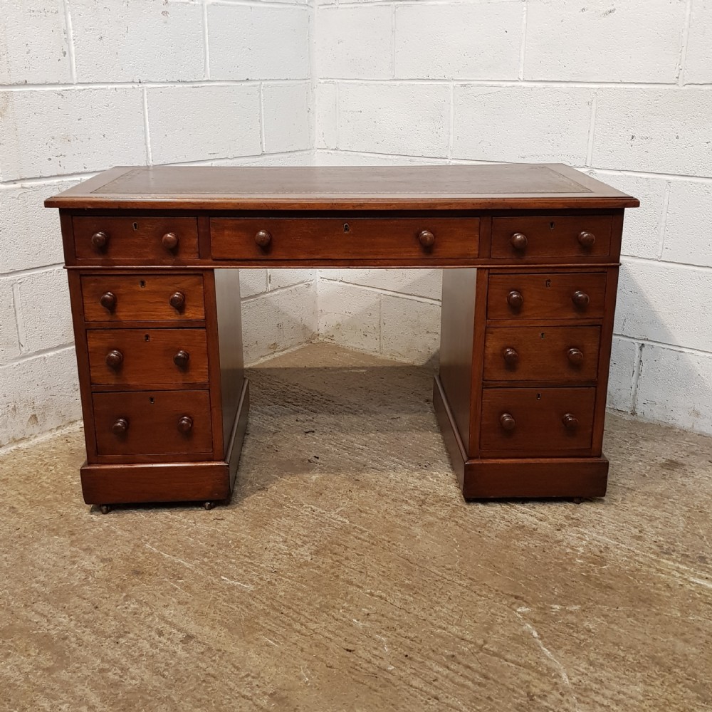 ANTIQUE VICTORIAN MAHOGANY TWIN PEDESTAL DESK C1880 View II