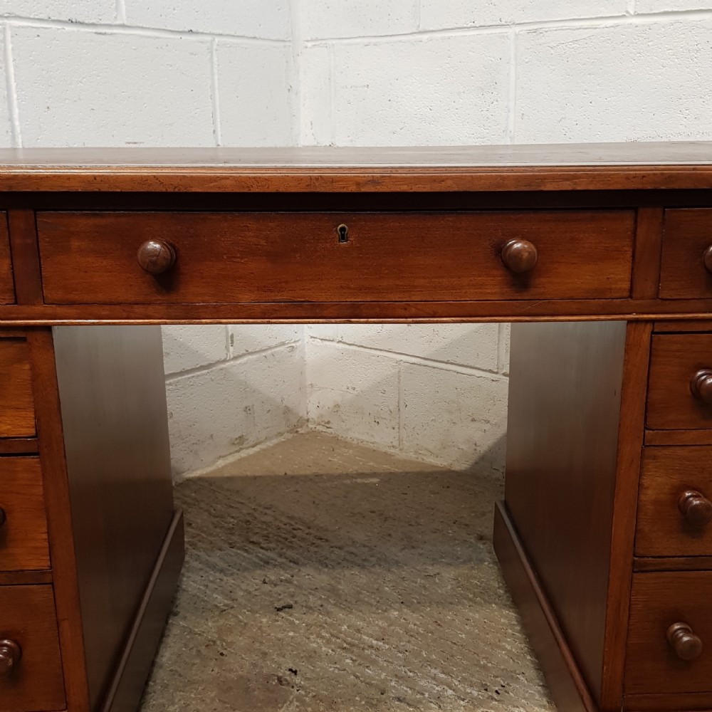 ANTIQUE VICTORIAN MAHOGANY TWIN PEDESTAL DESK C1880 View VII