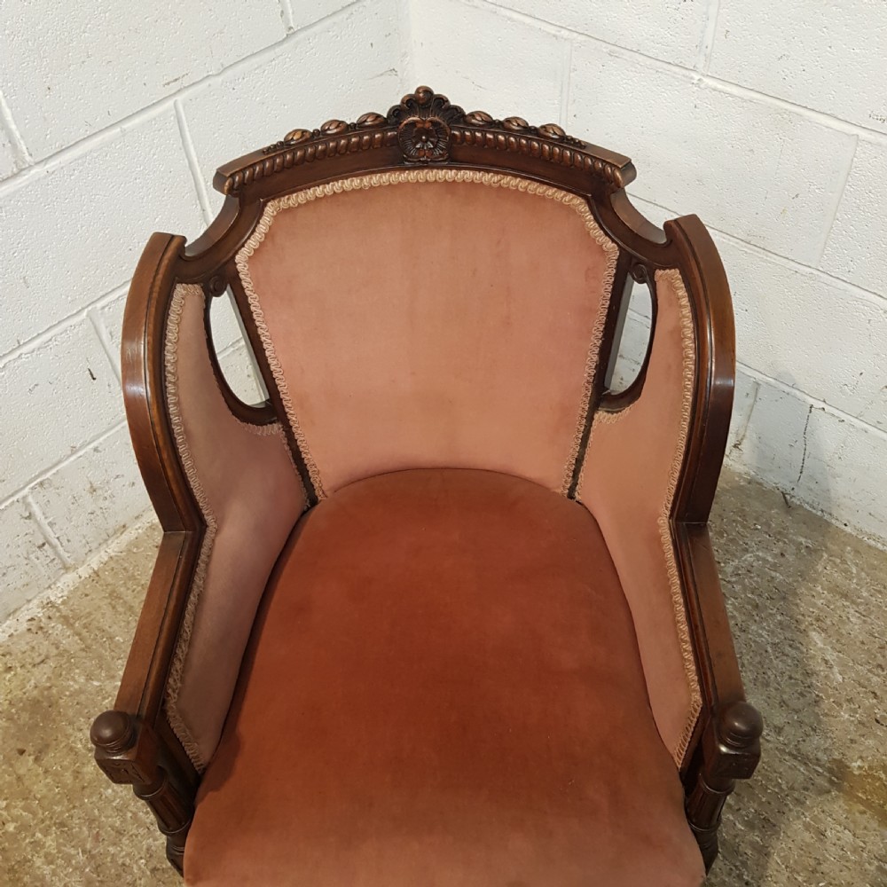 ANTIQUE VICTORIAN MAHOGANY SHOW FRAMED ARMCHAIR C1880 View III
