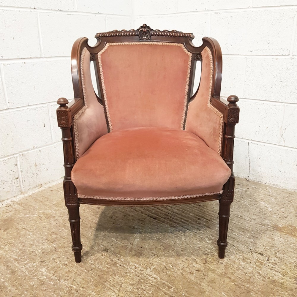 ANTIQUE VICTORIAN MAHOGANY SHOW FRAMED ARMCHAIR C1880 View V
