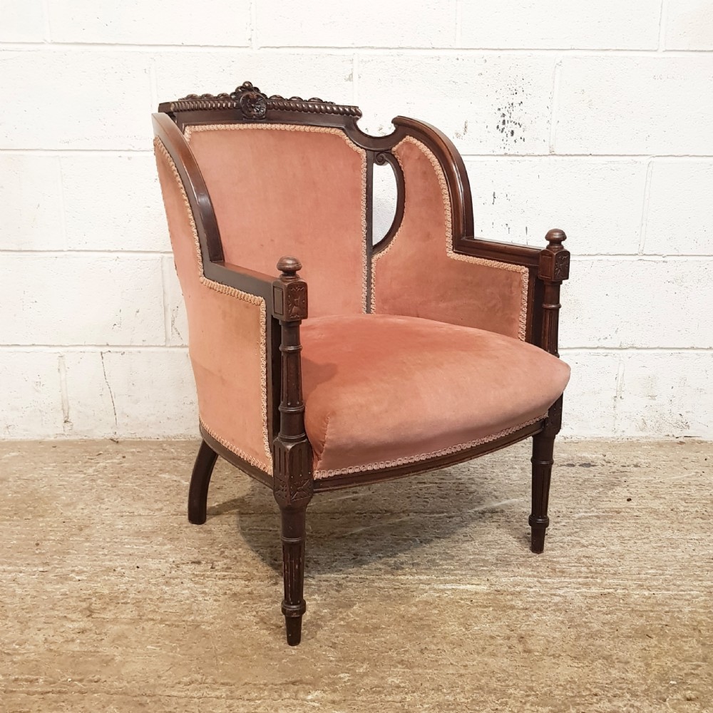 ANTIQUE VICTORIAN MAHOGANY SHOW FRAMED ARMCHAIR C1880 View VI