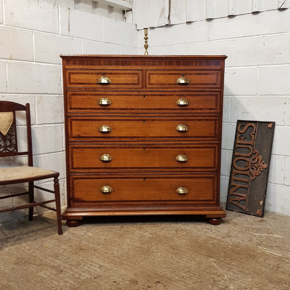 ANTIQUE 18TH CENTURY OAK & MAHOGANY CHEST OF DRAWERS C1780