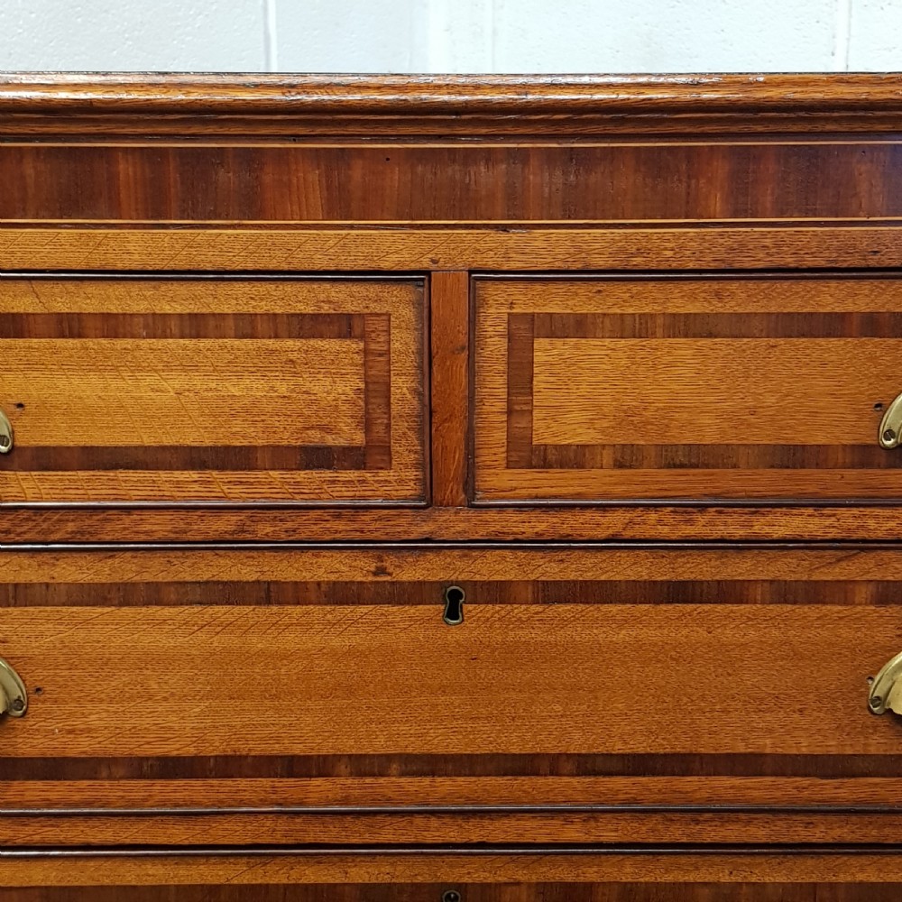 ANTIQUE 18TH CENTURY OAK & MAHOGANY CHEST OF DRAWERS C1780 View III