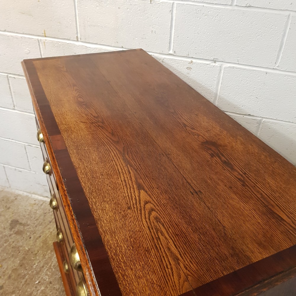 ANTIQUE 18TH CENTURY OAK & MAHOGANY CHEST OF DRAWERS C1780 View IV