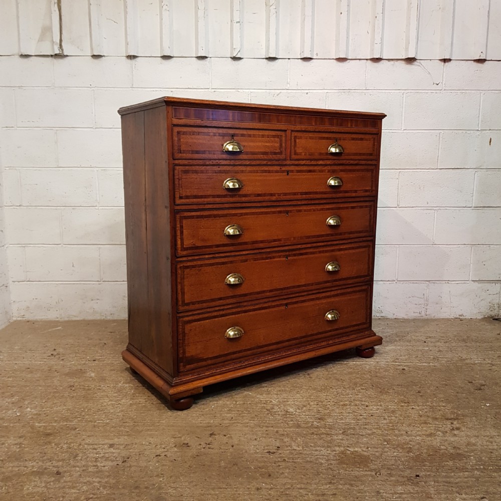 ANTIQUE 18TH CENTURY OAK & MAHOGANY CHEST OF DRAWERS C1780 View V