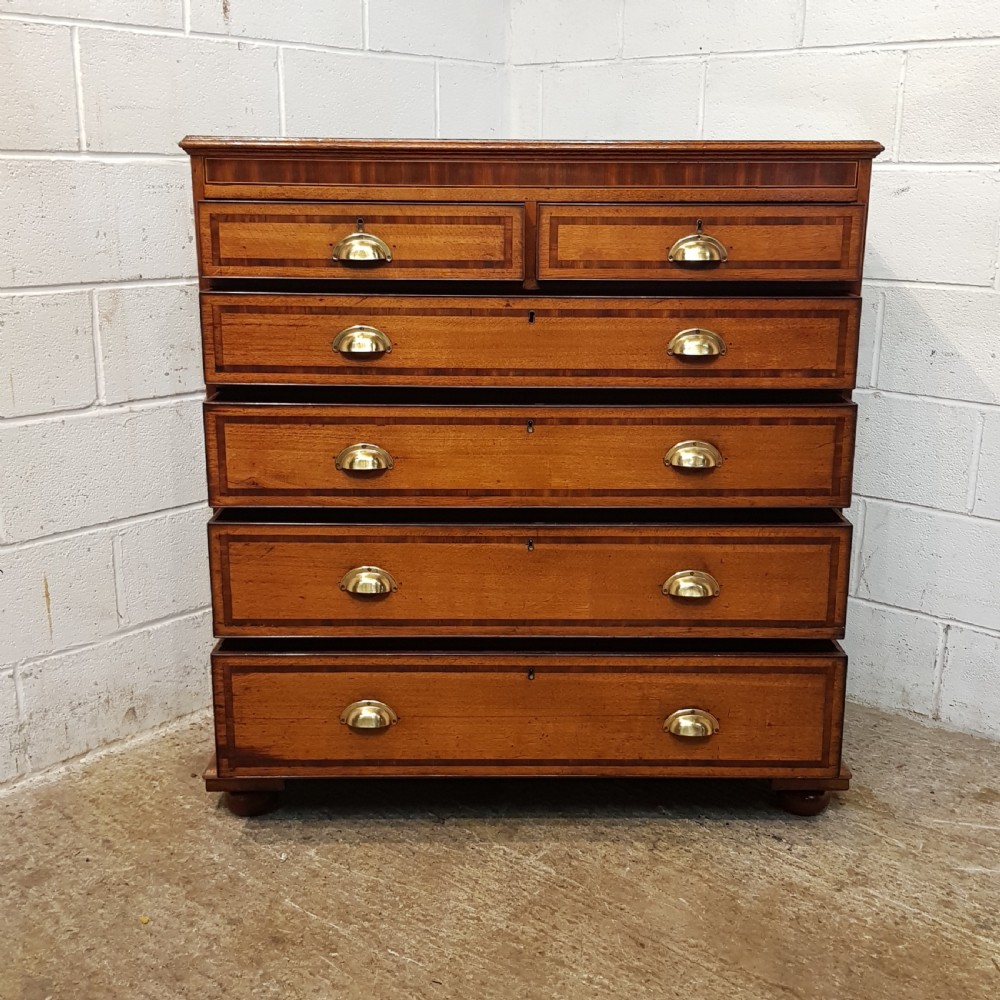 ANTIQUE 18TH CENTURY OAK & MAHOGANY CHEST OF DRAWERS C1780 View VI