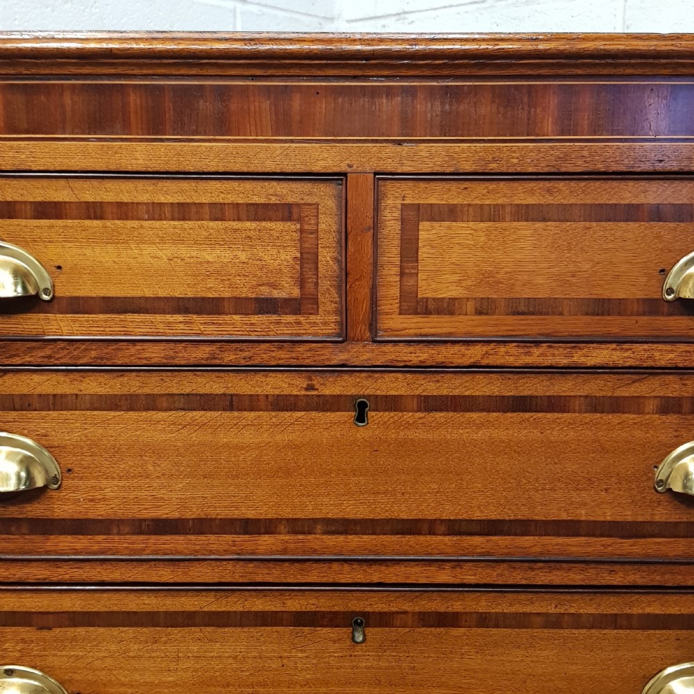 ANTIQUE 18TH CENTURY OAK & MAHOGANY CHEST OF DRAWERS C1780 View VII