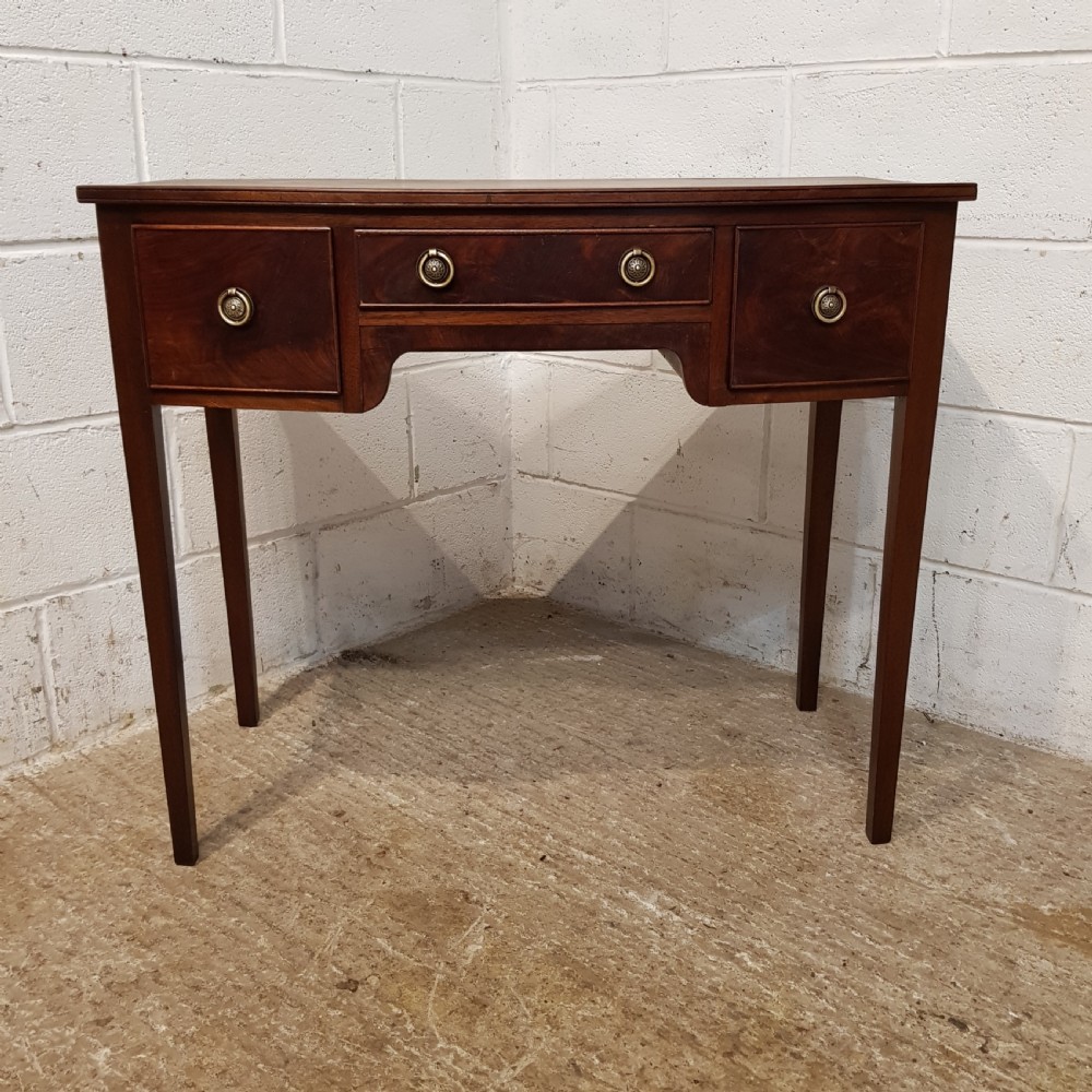 ANTIQUE REGENCY MAHOGANY BOW FRONT SIDE TABLE C1820 View VI